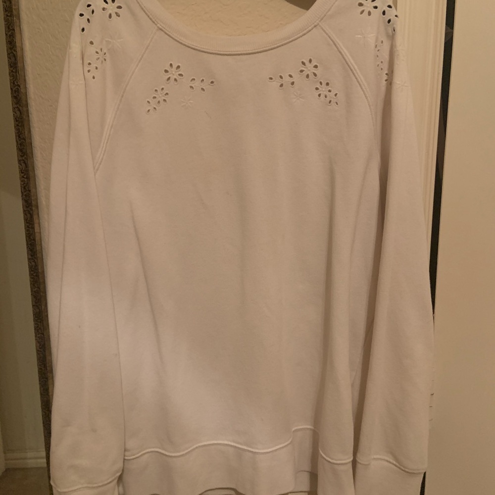 Old navy white embroidered sweater
